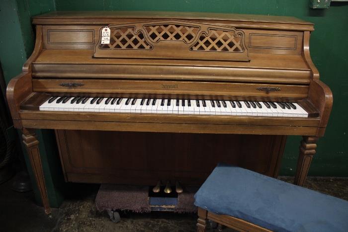 A54#8 Kimball 1978 Console Piano Walnut Some Rough Spots Condition of 7-8   #B02394