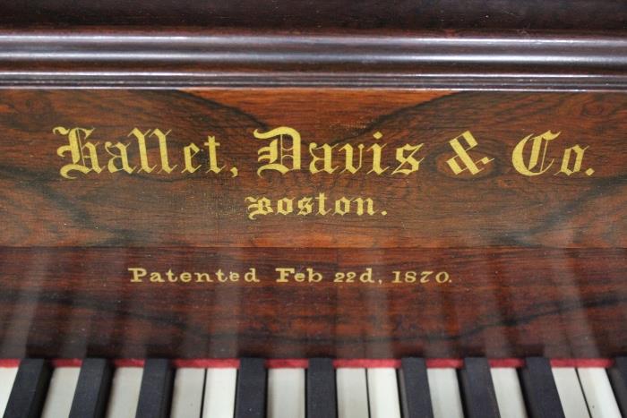 A4 #9 Hallet Davis Co 1860 Square Grand Dark Finish Music Rack/Finish Rough Condition of 6-7 #15060