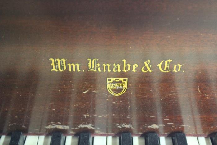 A54#11 Wm Knabe 1943 Baby Grand Piano Mahogany Finish Scratched Condition of 6-7 #131385