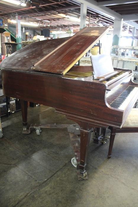 A54#11 Wm Knabe 1943 Baby Grand Piano Mahogany Finish Scratched Condition of 6-7 #131385