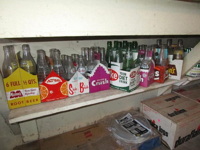 Vintage soda bottles sold in 6 packs