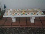3-piece concrete bench with mosaic top