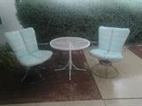 Swivel rockers and patio table