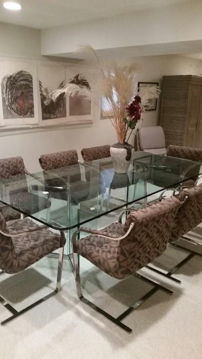 GLASS CONFERENCE TABLE AND FURNITURE, OFFICE, 96X48 , PACE TABLE