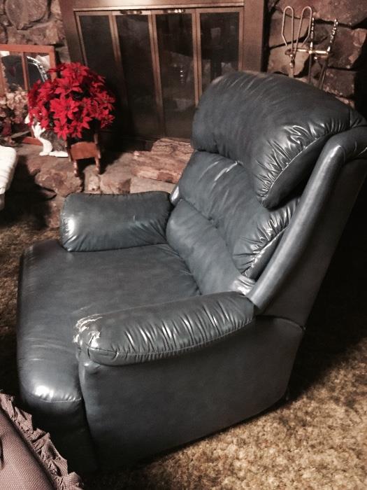 One of a pair of leather  recliners