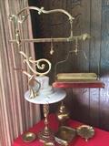 Ornate brass and marble balance scales