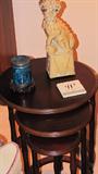Set of 3 Nesting Tables.  Also pictured is Temple Dog Statue which is also available