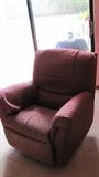 Accent Swivel Occasional Chair with rolled arms and burgundy upholstery