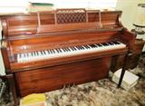 Robert Whitford's Studio Yamaha Upright Piano...Vintage (circa 1976) with Walnut finish, three brass footpedals
