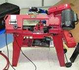 Horizontal / Vertical Metal Cutting Band Saw wit 1 HP motor, heavy duty stand with wheels for easy moving. Variable blade speeds...80, 120, 200 feet per sec.;  Saw works both horizontally and vertically for metal cutting; Accessories too