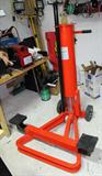 2 Ton Capacity Air End Lift ideal for lifting front or rear ends of vehicles by the bumpers. with steel saddles that adjust between 36" - 50" widths to accommodate a wide variety of vehicle applications...saddle arms are reversible for low height loads; automatic mechanical safety lock engages at different lift levels