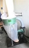 Industrial Dust Collector System, 2 HP; collects dust and dirt down to  5 Micron size; large capacity...70 gal...two collection bags... 5 micron top bag..bottom bag too...4" intake and exhaust dust collector; 1550 CFM air suction capacity