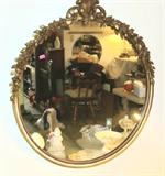 Vintage Gilt Wall Mirror is pretty as a picture, Very Ornate, Oval in shape
