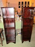 Vintage Oriental Style Bookshelf units with Mahogany Finish