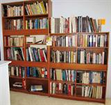 Wood Book Shelf Units with lots of open storage; Also are some of the large selection of books...hardbacks and soft cover...contemporary... many best sellers. Also there are many books written by political and entertainment personalities that are autographed by the authors.