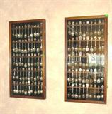 some of the large collection of souviner silverplate, pewter spoons and display cabinets...spoons were collected during extenisive travels (more than 200 souvenir spoons in the collection...remainder of the collection of spoons and their display cabinet are shown separately in this collection).