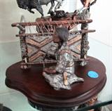 Very Collectible Limited Edition "Legends" C.A. Pardell's Metal / Composite  Art Sculpture entitled "Chief's Blanket" (limited edition No. 738 of 950 that originally sold for $440)