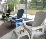 Patio / Porch Furniture... 4 Adirondack Style Chairs. Also matching Footstool