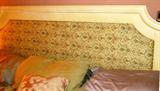 Vintage Italian Provincial Style King Size Bedroom Set...includes King size Headboard, mattress & boxsprings, matching night stand with drawers storage and brass pulls.