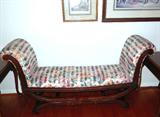 Vintage Continental Style Sofa Lounge / Settee with nicely carved features and colorful floral upholstery...excellent accent piece; Artworks shown are also available.