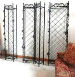 Set of 3 Ornate Wrought Iron Wine Racks with grape leaf accents and black finish. Can be linked together or separate them...one for the guests, one for the in-laws...and one for the good stuff you treat yourself to on special occasions..(ie any day ending in "y")