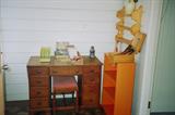 Vintage Mid Century Sumter Desk. Also pictured Small Bookcase and wall shelf unit