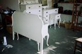 Vintage Shabby Chic Furniture. As pictured: Double Headboard, Desk, Chests of Drawers