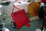 Lawn mower pull behind trailer; Also pictured: Game board