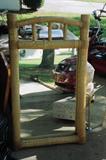 Southwestern Style Mirror with primitive wood look and crackle finish