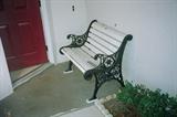 Metal & Wood Bench with Slat Seat