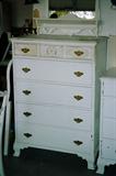 Vintage Shabby Chic Chest of Drawers with brass pulls
