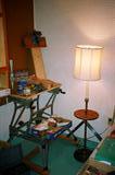 Woodworking Shopmate table; Floor Table lamp;