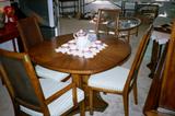 Henredon Dining Table with extra leaves, 4 matching chairs. All are matching with China Cabinet pictured separately