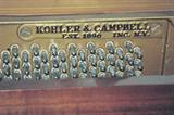 Manufacturer's plate for vintage Kohler & Campbell Upright Piano