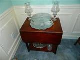  Crystal Candler Holders, Cake Plate Holder, Drop Leaf Table