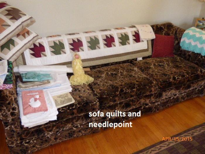 Sofa Quilts and Needlepoint