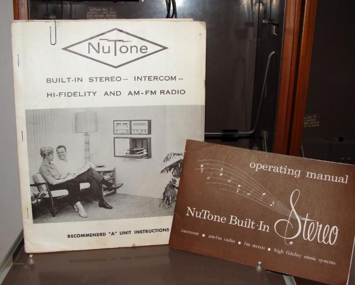 1960's NuTone Intercom Hi-Fi Stereo Turntable Manual Catalog