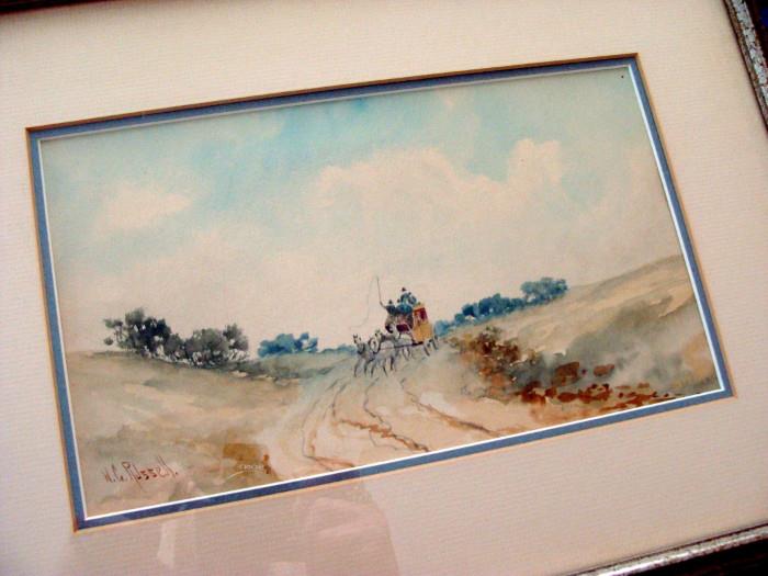 W G William George Russell Watercolor 1920's 1930's