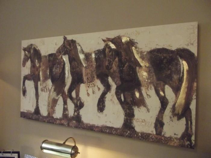 Dupre Painting Three Horses