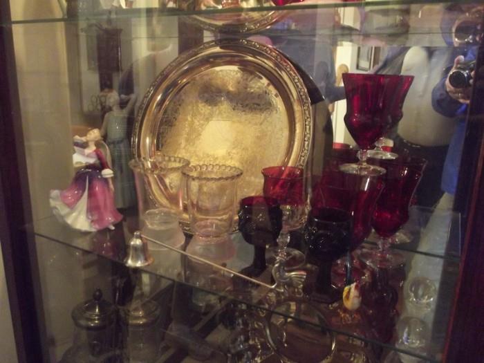 Glassware, Silver, Ceramic Figurines