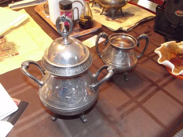 Engraved Silver Tea Set