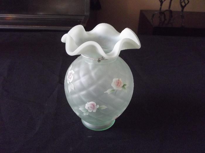 Fenton Handpainted Vase 