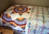Hand pieced, hand sewn, quilts. Very old.