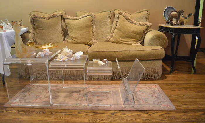 Custom Made Couch and matching Chair. Rugs