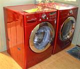 Cherry Metallic color four month old Front Load LG 7.5 cu ft Dryer and 3.5 cu ft Washer (still under warranty),