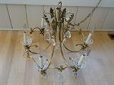 Brass and crystal chandelier