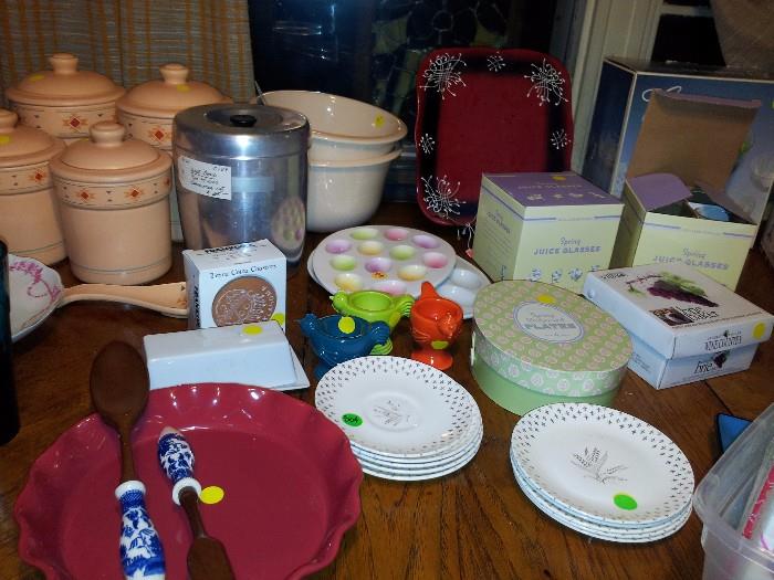 Canister sets, Vintage plates, new kitchen items