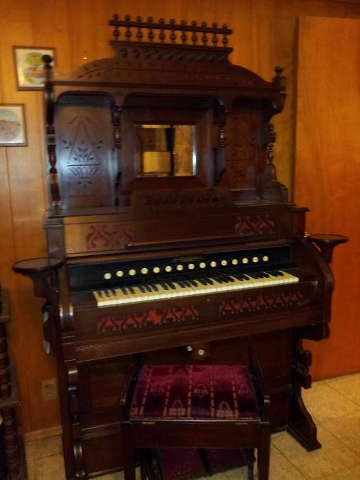 Antique organ with matching bench. W. Taylor Blanchett