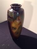 Weller Louelsa Standard Glazed Tall Vase approx 12 inches tall with Pear Motif