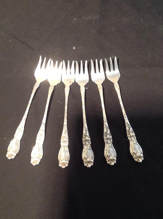 Set of 6 Sterling Coctail Forks